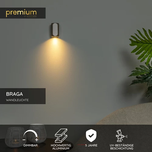 Lucide BRAGA - Wandleuchte - 1xGU10 - Kaffee | Premium - USP